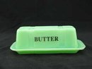 RECTANGULAR STICK BUTTER DISH JADITE JADE JADEITE 2 PIECE