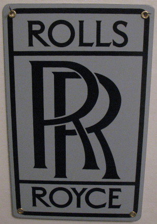 ROLLS ROYCE PORCELAIN COATED SIGN