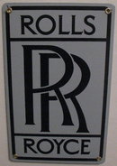 ROLLS ROYCE PORCELAIN COATED SIGN