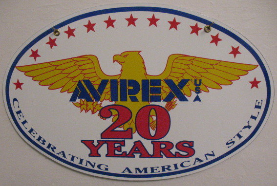 AVIREX PORCELAIN COATED SIGN