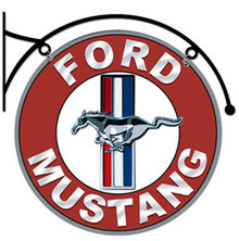 FORD MUSTANG DOUBLE SIDED HANGING METAL SIGN