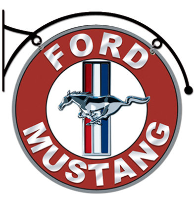 FORD MUSTANG DOUBLE SIDED HANGING METAL SIGN