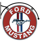 FORD MUSTANG DOUBLE SIDED HANGING METAL SIGN