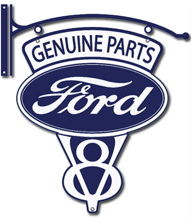 FORD V-8 GENUINE PARTS BRACKET SIGN