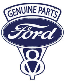 FORD V8 GENUINE PARTS METAL SIGN