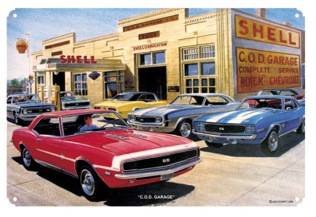 C.O.D. GARAGE SHELL RETRO METAL SIGN