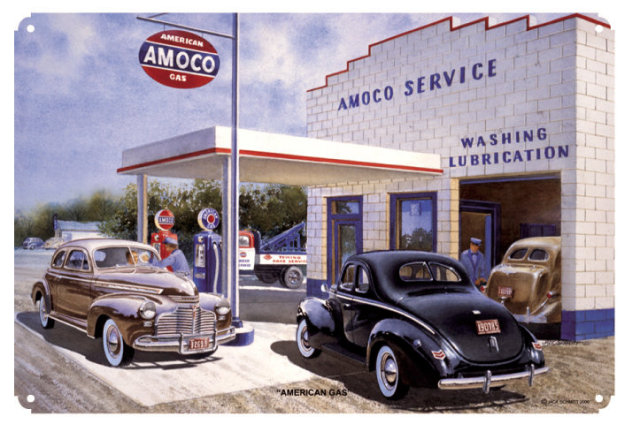 AMERICAN GAS AMOCO RETRO METAL SIGN