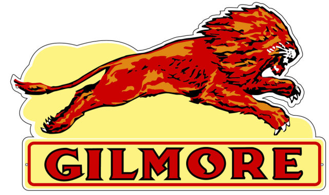GILMORE LEAPING LION METAL SIGN