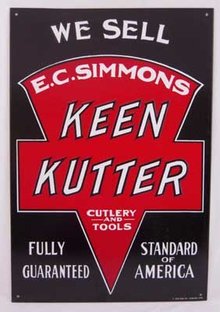 E.C. SIMMONS KEEN KUTTER TOOLS TIN SIGN