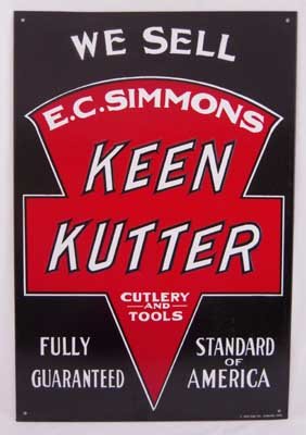 E.C. SIMMONS KEEN KUTTER TOOLS TIN SIGN