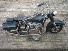 BLACK TIN METAL MOTORCYCLE
