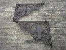 FLEUR-DE-LIS CAST IRON SHELF BRACKETS ONE SET