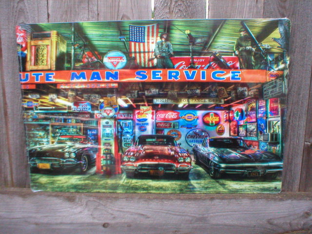 MINUTE MAN SERVICE HEAVY STEEL SIGN