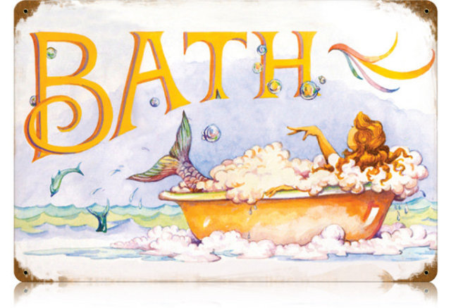 MERMAID BATH HEAVY METAL SIGN