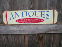 ANTIQUES BUY SELL RESTORE HEAVY METAL SIGN