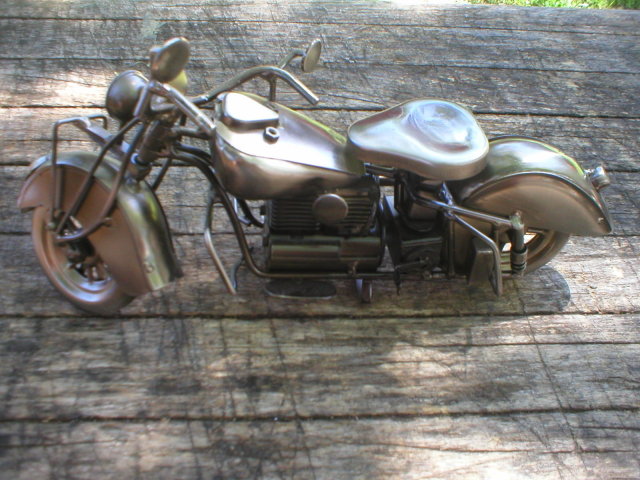 BRUSHED CHROME TIN METAL MOTORCYCLE