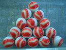 ORANGE WHITE SHOOTER MARBLES TWO POUNDS ONE INCH