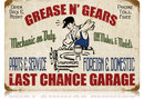 GREASE GEARS GARAGE HEAVY METAL SIGN