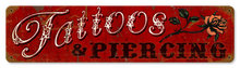 TATTOOS PIERCING HEAVY METAL SIGN