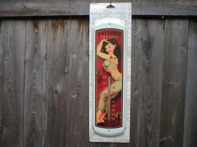 TATTOOS PINUP GIRL THERMOMETER SIGN