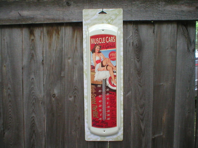 MUSCLE CARS METAL THERMOMETER