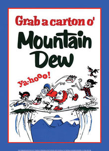 MOUNTAIN DEW GRAB CARTON METAL SIGN