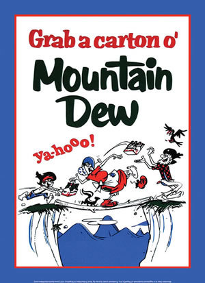 MOUNTAIN DEW GRAB CARTON METAL SIGN