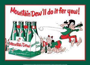MOUNTAIN DEW SIX PACK FAMILY METAL SIGN