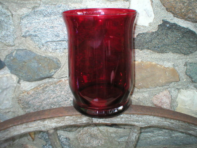 RUBY RED GLASS JAR VASE