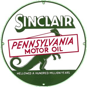 SINCLAIR PENNSYLVANIA MOTOR OIL PORCELAIN COATED SIGN