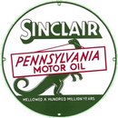SINCLAIR PENNSYLVANIA MOTOR OIL PORCELAIN COATED SIGN