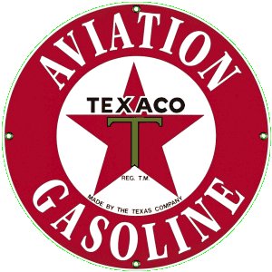 TEXACO AVIATION GASOLINE PORCELAIN COATED SIGN