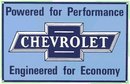 CHEVROLET POWERED PORCELAIN COATED SIGN