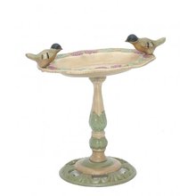 OVAL BIRD FEEDER PAINTED CAST IRON