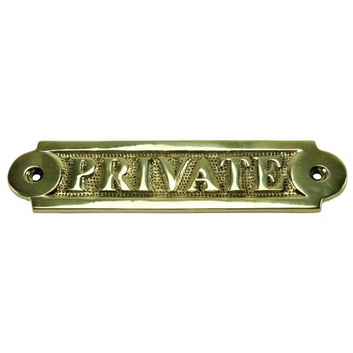 PRIVATE SIGN SOLID BRASS