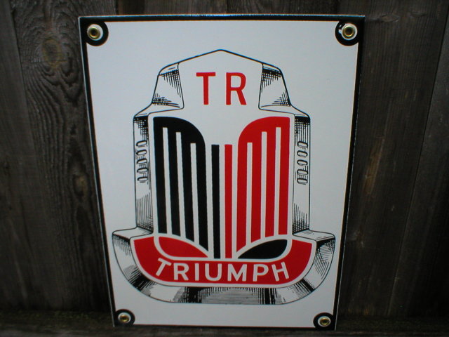 TRIUMPH PORCELAIN COATED SIGN