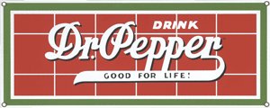 DR. PEPPER PORCELAIN COATED SIGN