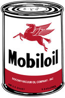 MOBILOIL CAN HEAVY STEEL SIGN