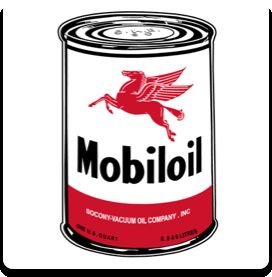 LARGE MOBILOIL CAN HEAVY STEEL SIGN