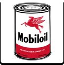 LARGE MOBILOIL CAN HEAVY STEEL SIGN