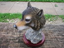WOLF HEAD FIGURINE RESIN
