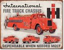 INTERNATIONAL FIRE TRUCK CHASSIS TIN SIGN