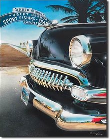 RETRO AUTO SANTA MONICA TIN SIGN
