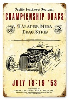 PARIDISE MESA DRAG STRIP TIN SIGN 24 GAUGE
