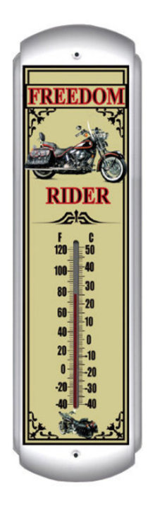 FREEDOM RIDER THERMOMETER HEAVY METAL SIGN