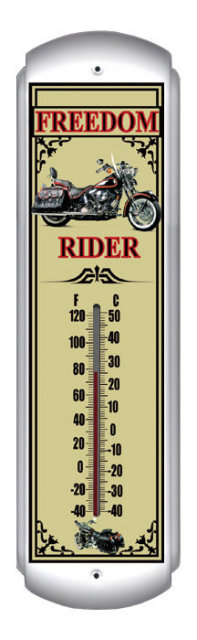FREEDOM RIDER THERMOMETER HEAVY METAL SIGN