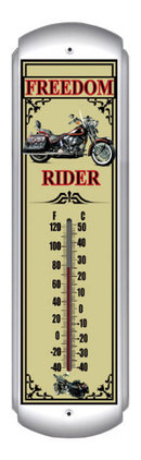 FREEDOM RIDER THERMOMETER HEAVY METAL SIGN