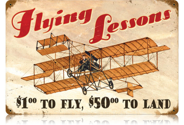 FLYING LESSONS HEAVY METAL SIGN