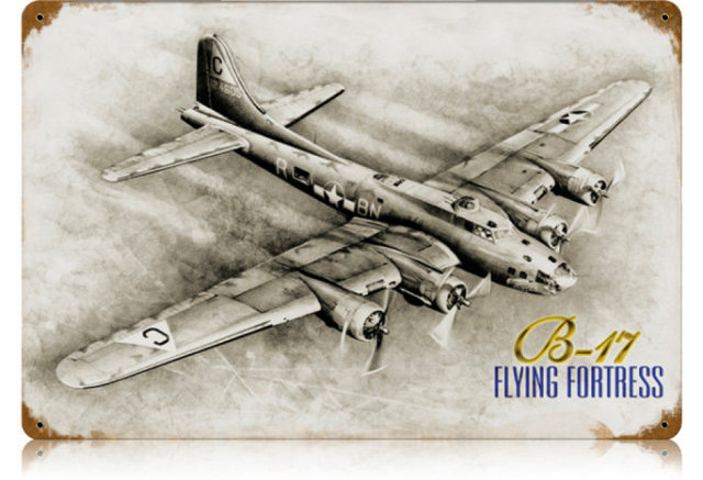 B-17 FLYING FORTRESS HEAVY METAL SIGN