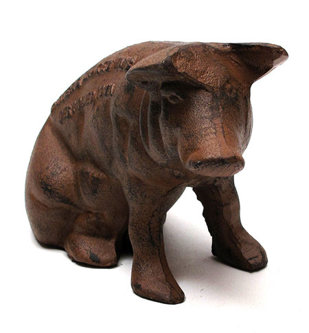 CARTERS SMOKED HAMS PIG BANK CAST IRON